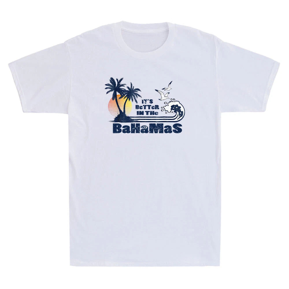 It's Better In The Bahamas Funny Beach Vacation Graphic Vintage Men's T-Shirt