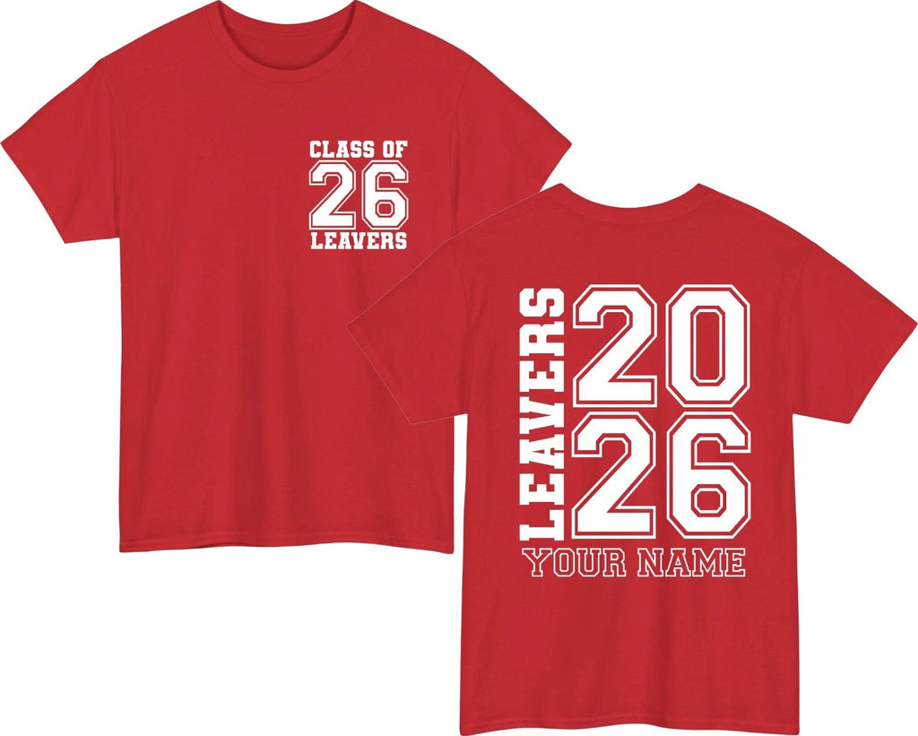 Class Of 2026 Custom Name T-Shirt | Leavers School Shirt Graduate Gift Tee Top