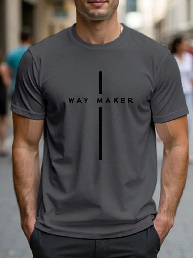 Summer Men's Casual Shirt Sports Loose Pattern Printed Short Sleeved T-Shirt Top