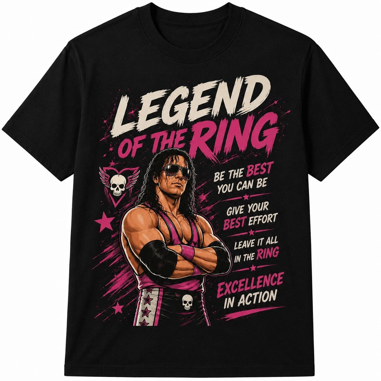 Legend Of The Ring T-Shirt - Vintage 90s Wrestling Bootleg Graphic Tee - Black