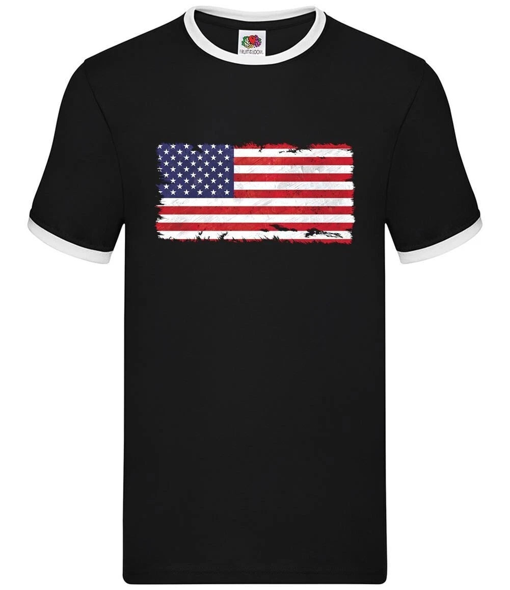 USA Grunge Style Flag - Men Contrast - USA America Trump Biden