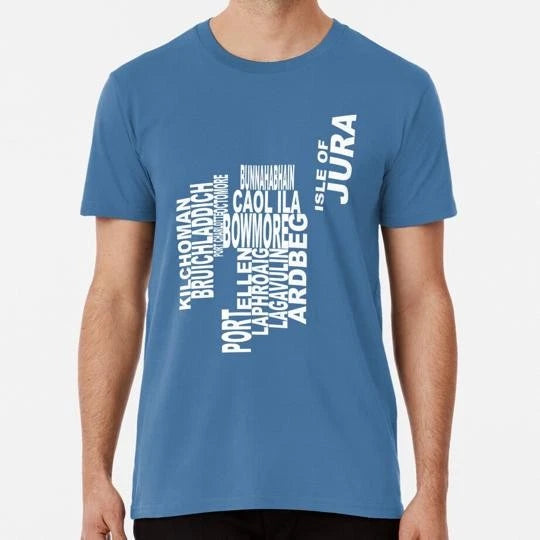 Islay Distillery Map Size S to 5XL Made in the USA T-Shirt