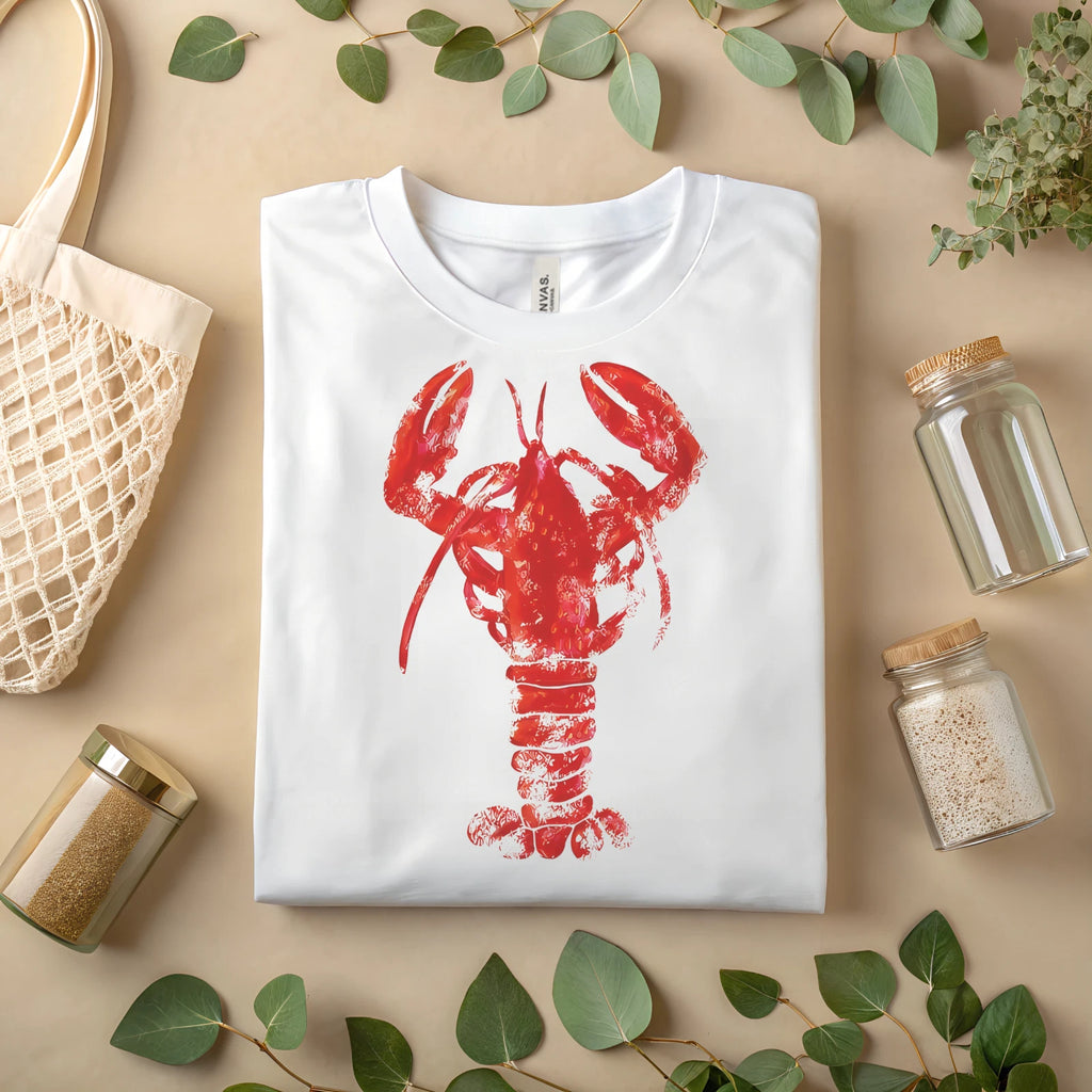 Red Lobster Graphic T-Shirt Coastal Nautical Beachwear Summer Ocean Seafood A82
