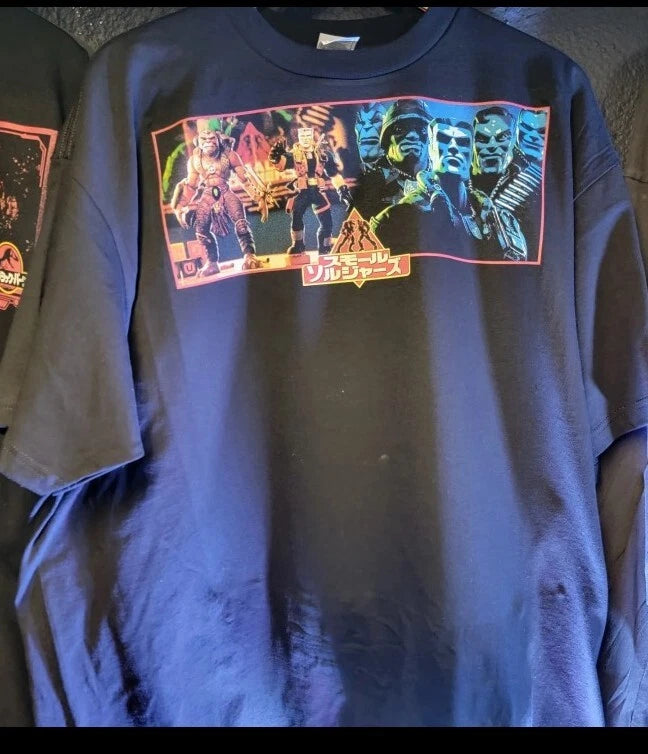 CUSTOM SMALL SOLDIERS Short SLEEVE 2 SIDDED PRINT SHIRT Black Shaka Wear Garment