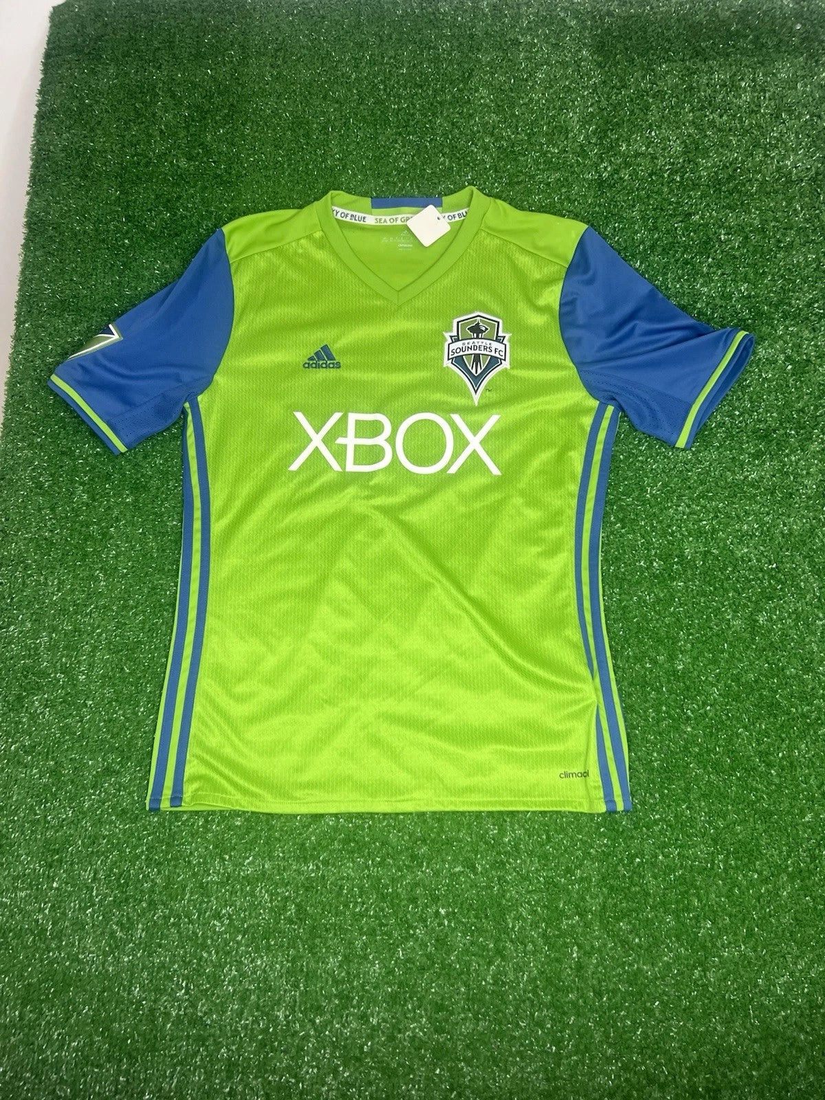 Adidas  Seattle Sounders FC MLS Soccer Jersey Green Formotion Xbox 360 Kids XL