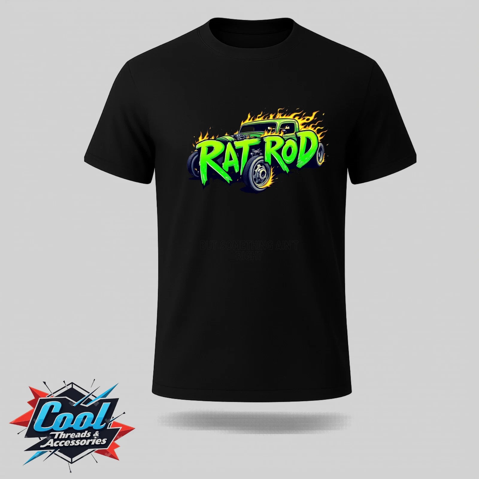 Mens T Shirt Rat Rod Hot Rod Car Flames Graphic Auto Motorsport