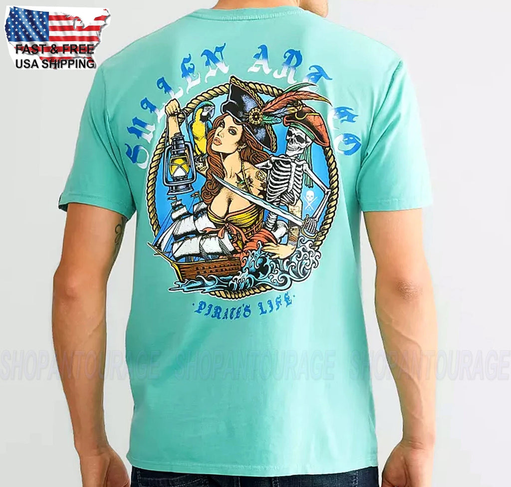 Sullen Art Collective Premium Graphic Short Sleeve Tattoo Skull Men`s T-shirt