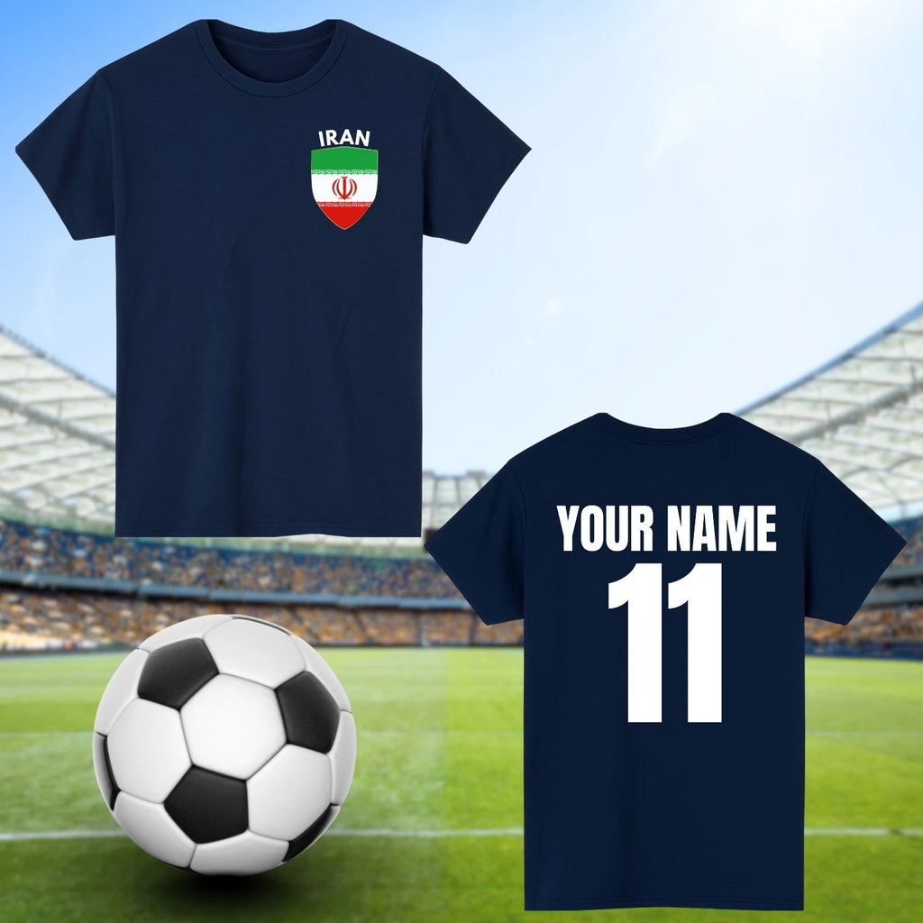 Personalised Iran Football T-Shirt Custom Name And Number Sports Lover To