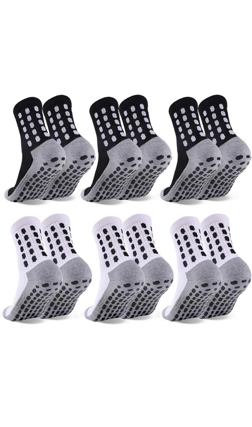 6 Pairs Boy/girls Grip Soccer Socks Cushioned Non Slip Football  Sports Size L