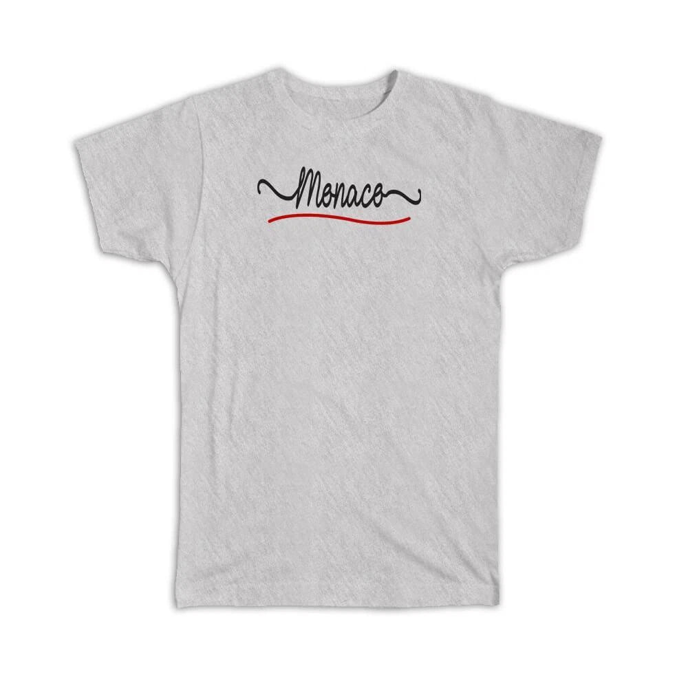 Gift T-Shirt : Monaco Flag Colors Monegasque Travel Expat Country Minimalist