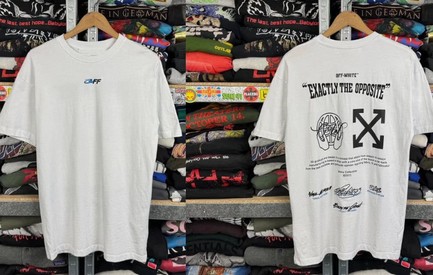 Off-White Exactly Opposite Arrows White Graphic Tee Unisex Reprint S-5XL