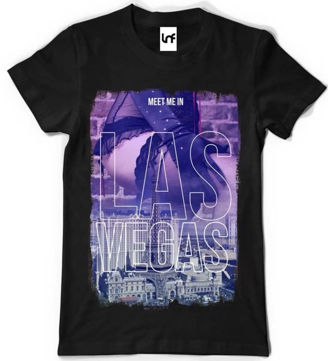“Meet Me In Las Vegas” Graphic Tee Unisex Black T-Shirt (SB033)