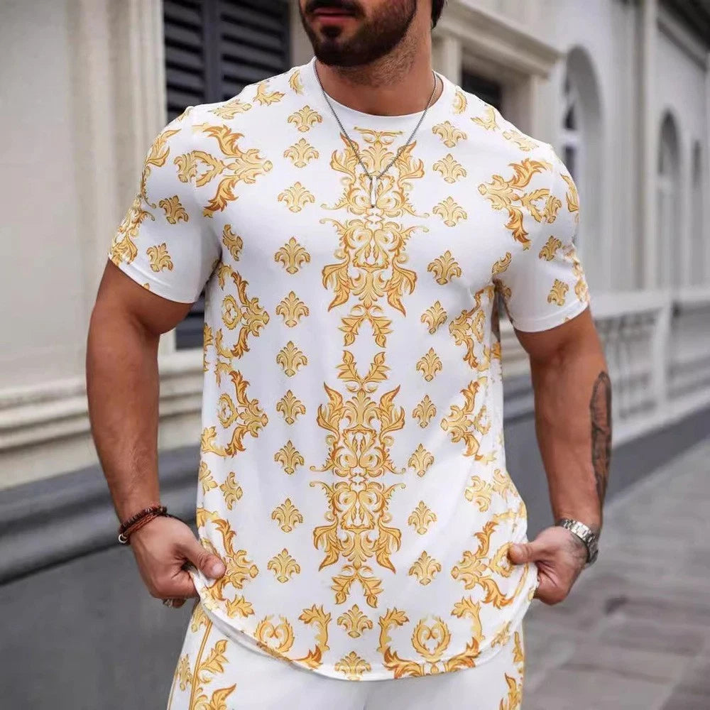 Printed Short Sleeve T Shirt for For men Casual Street Style Suitable for Home