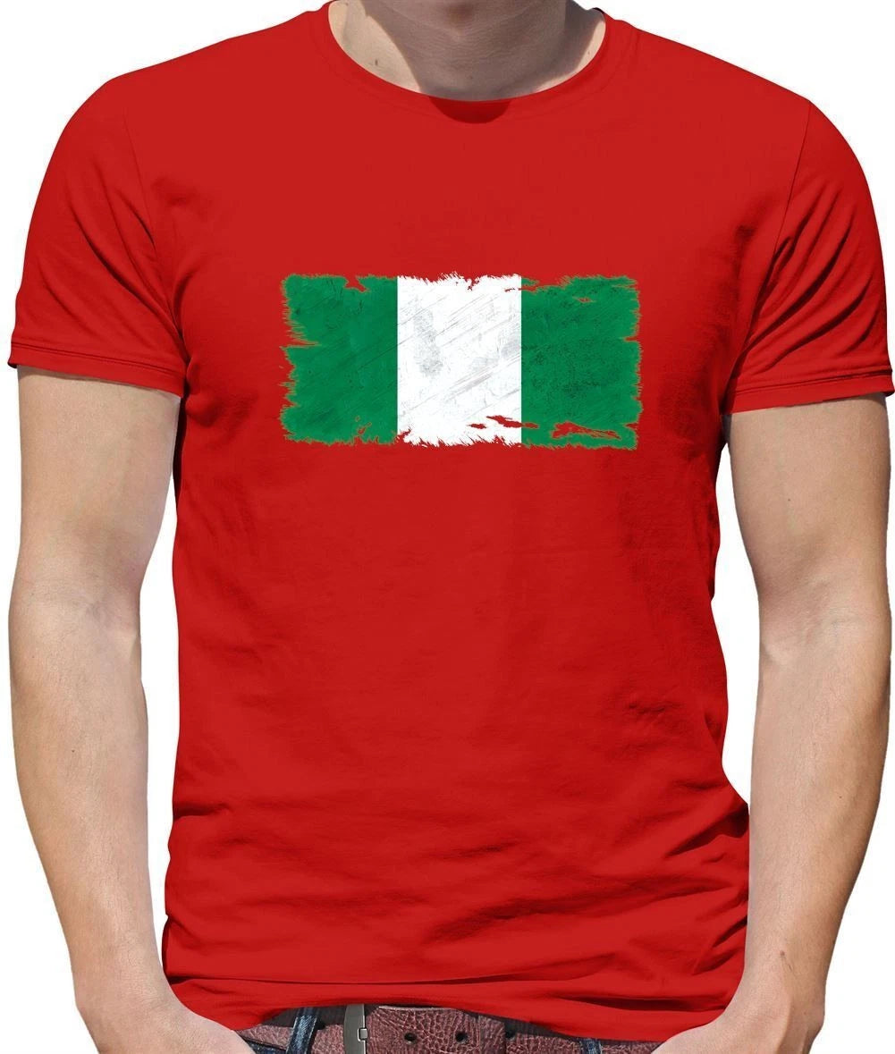 Nigeria Grunge Style Flag - Mens T-Shirt - Nigerian Country Travel Flags