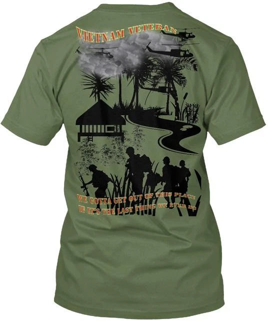 Vietnam Veteran T-Shirt Made in the USA Size S to 5XL