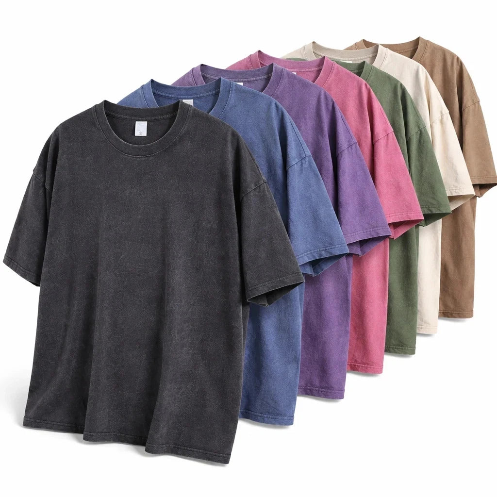 Vintage Washed T Shirt Men Women Oversized Tee 100% Cotton Casual Streetwear