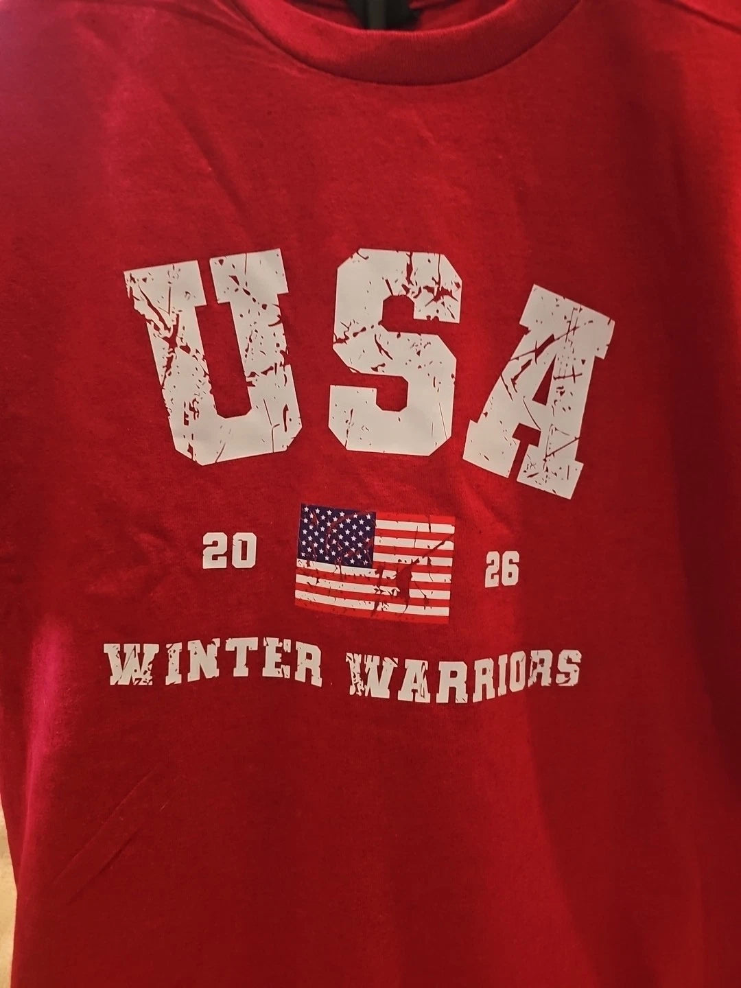 USA 2026 Winter Warriors - Red T-shirt Size M (1024)