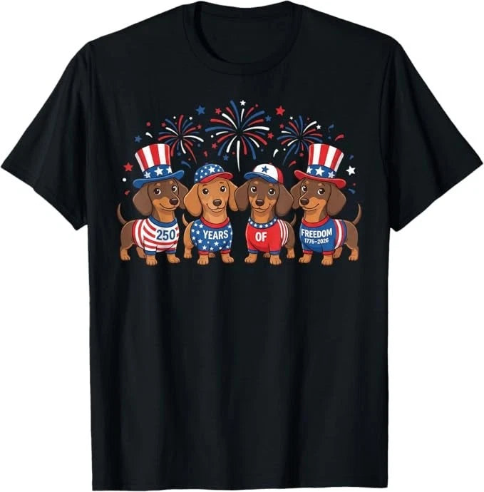 250 Anniversary USA Shirt Dog Dachshund 4th of July T-Shirt