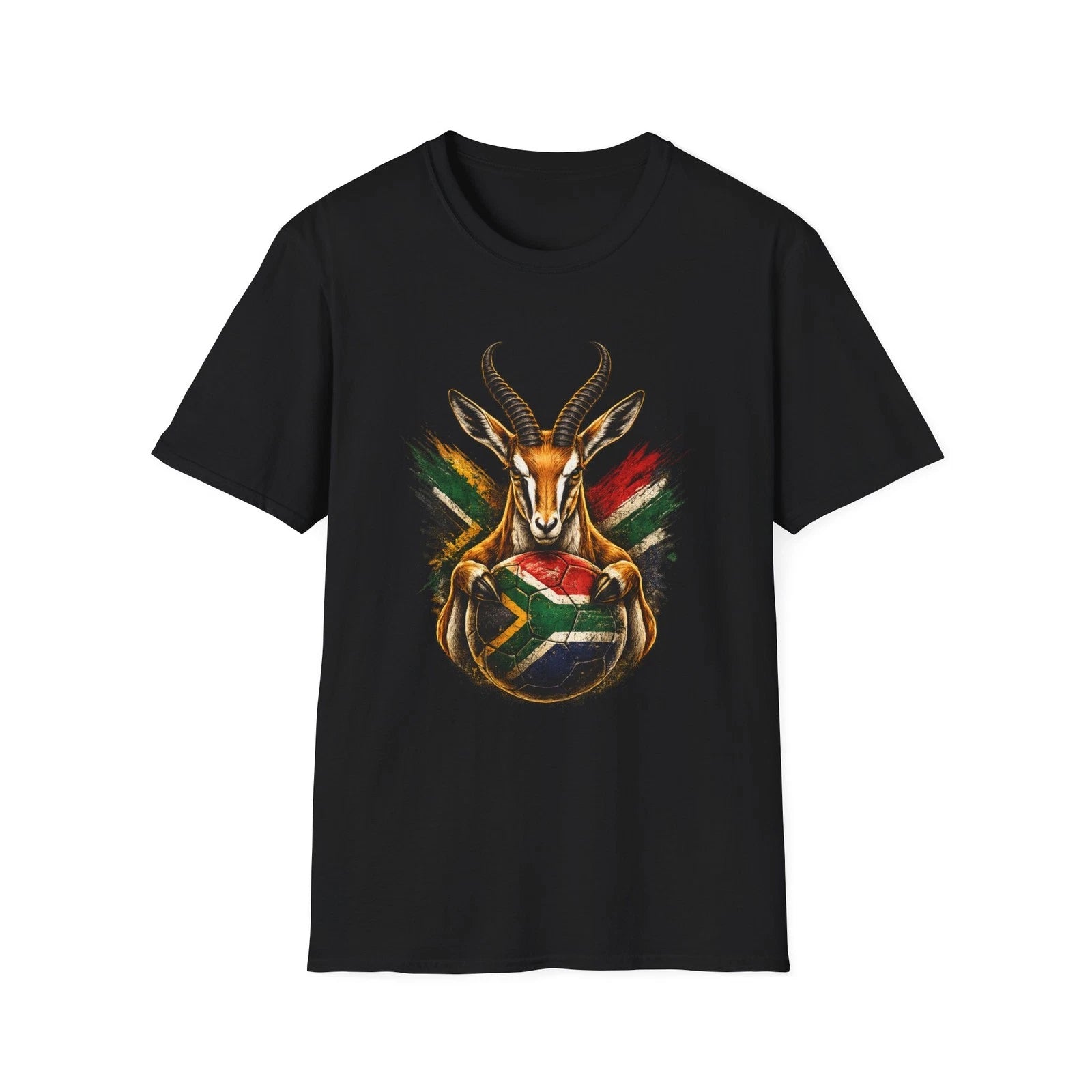 South African Springbok Soccer Ball T-Shirt Football Fan Graphic Tee