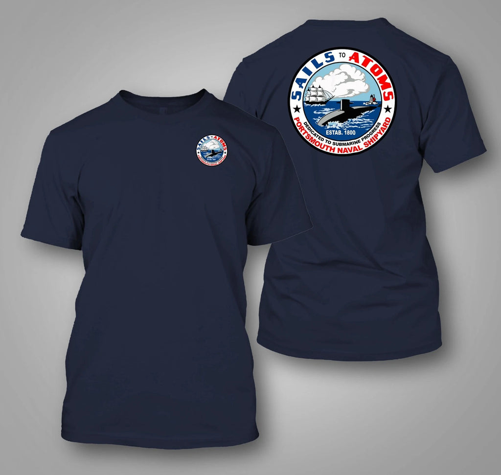 Portsmouth Naval Shipyard U.S. Navy Yard -  custom front and back t-shirt tee