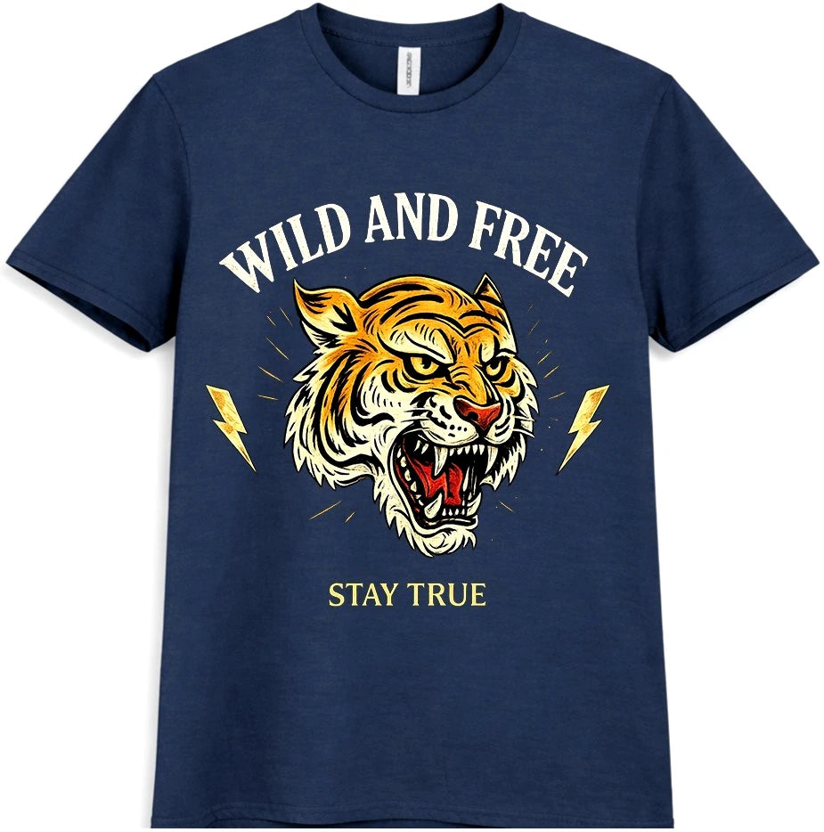 Tiger T-Shirt Roaring Big Cat Animal Lover Gift Wildlife Nature Graphic Tee