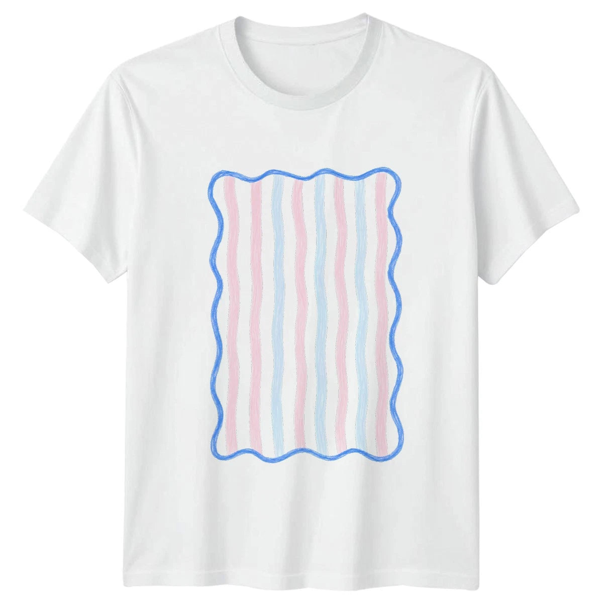 Wavy Stripes T-Shirt Preppy Aesthetic Fashion Gift For Him And Her