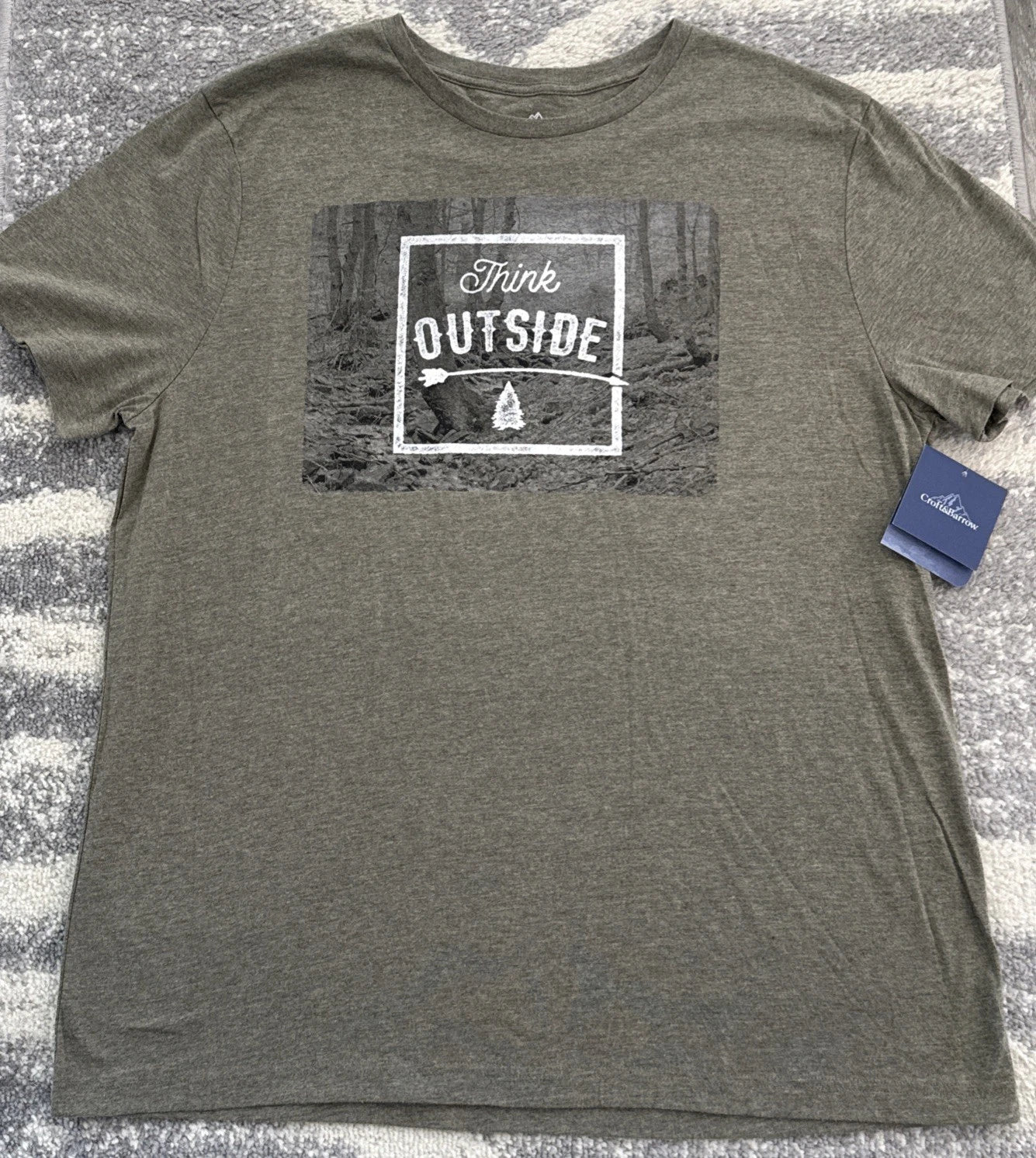 2016 Croft & Barrow The Adventure Tee Think Outside Nature Hiking T-Shirt Sz XXL
