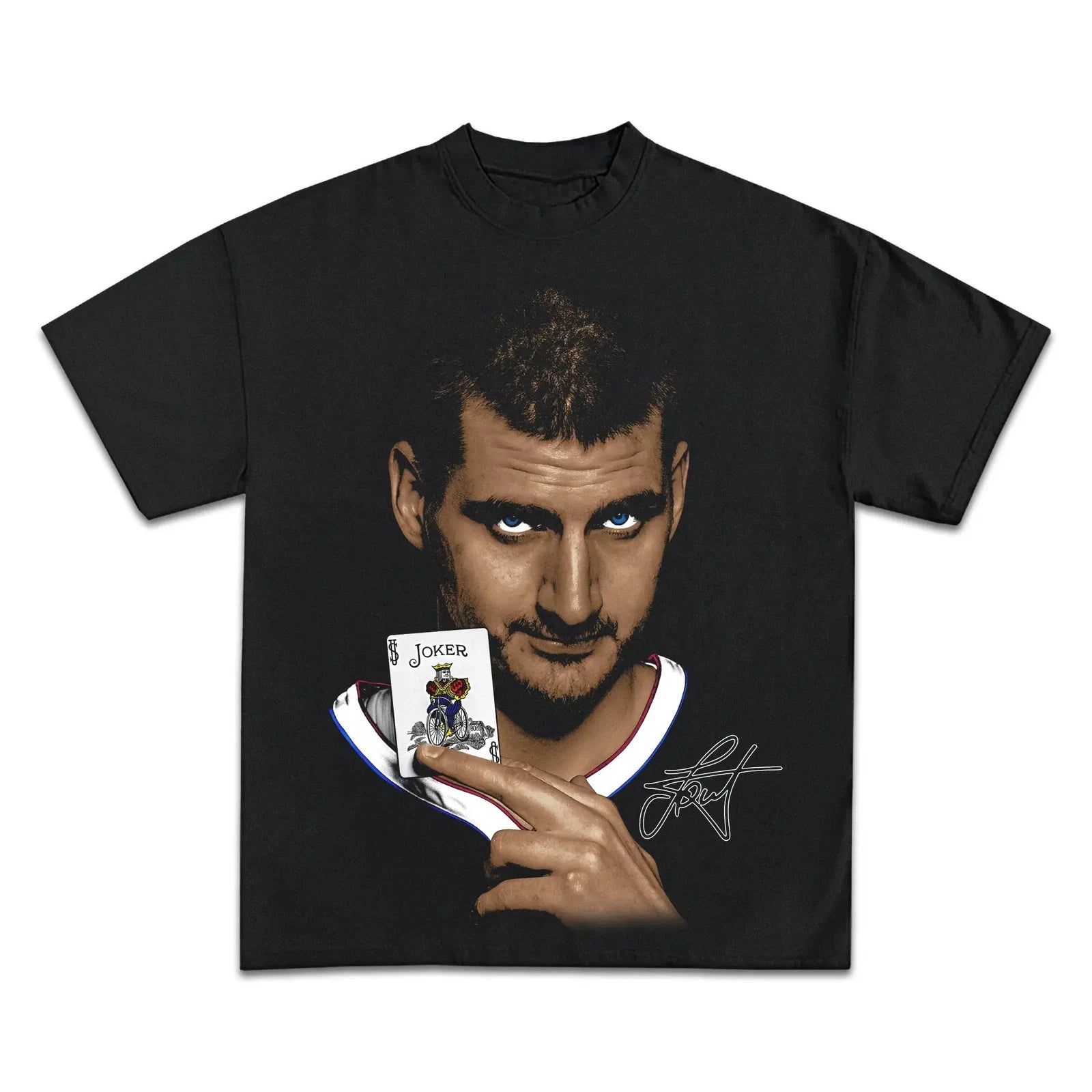 NIKOLA JOKIC Joker Boxy Vintage Graphic Shirt Basketball Tee Streetwear Y2K