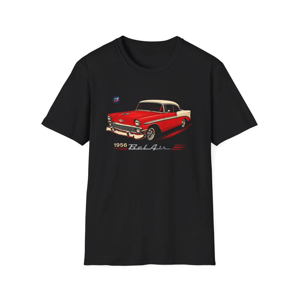 1956 Chevy Bel Air T-Shirt – Classic Red & White Hot Rod Graphic Tee
