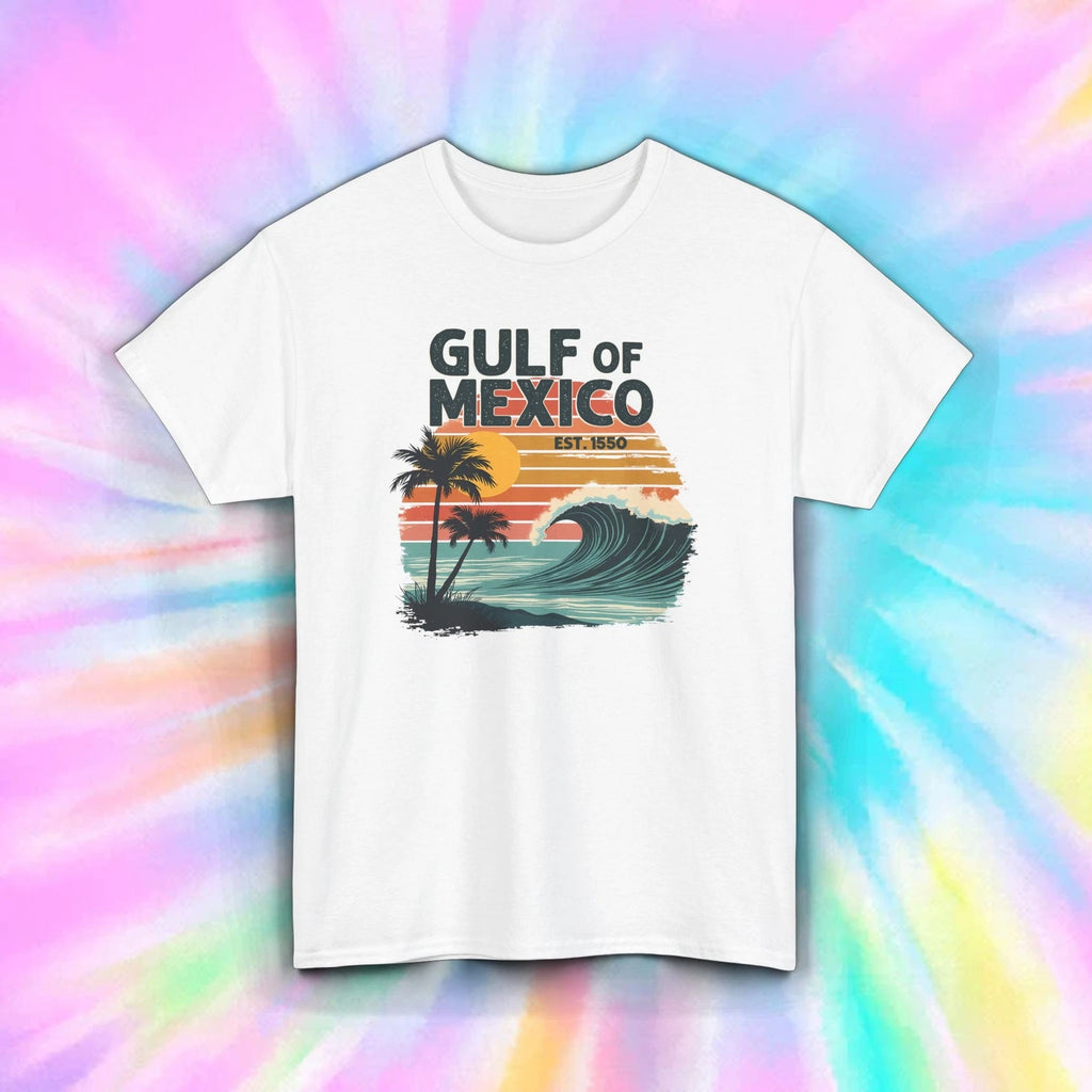 Gulf of Mexico T-Shirt Retro Beach Ocean Sunset Travel Tee S-5XL