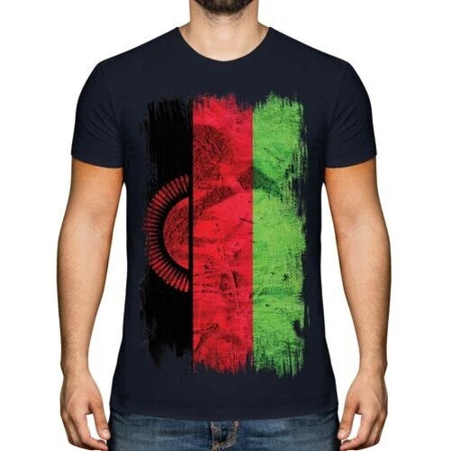 Malawi Grunge Flag Mens Malawian T-Shirt Football Jersey Gift