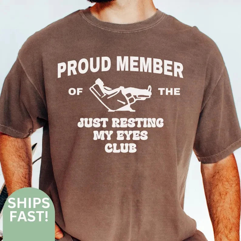 Funny Dad Shirt Just Resting My Eyes Fathers Day Gift Mens Tee C385