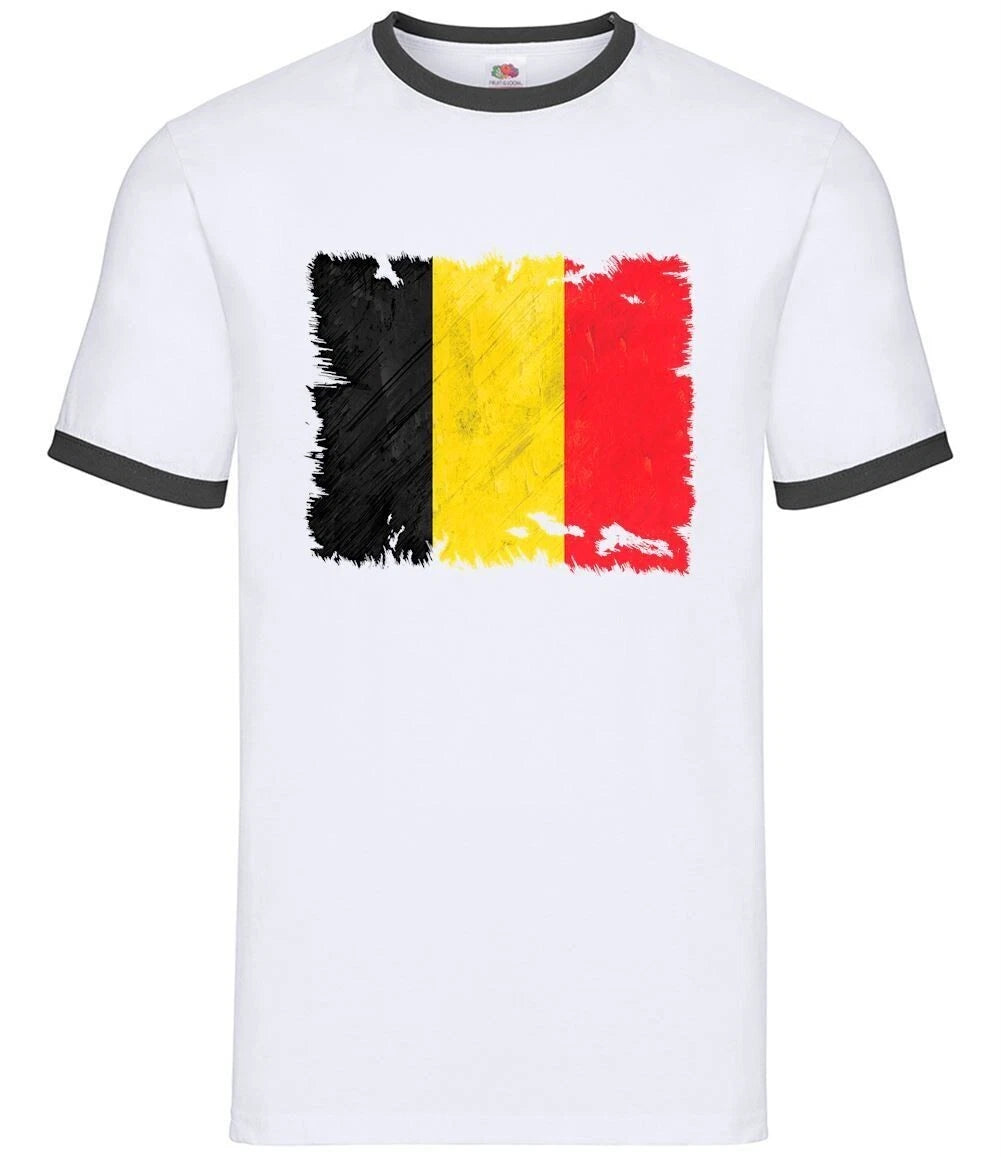 Belgien Grunge Stil Flagge - Herren Ringer - Belgische Country Reise Flaggen