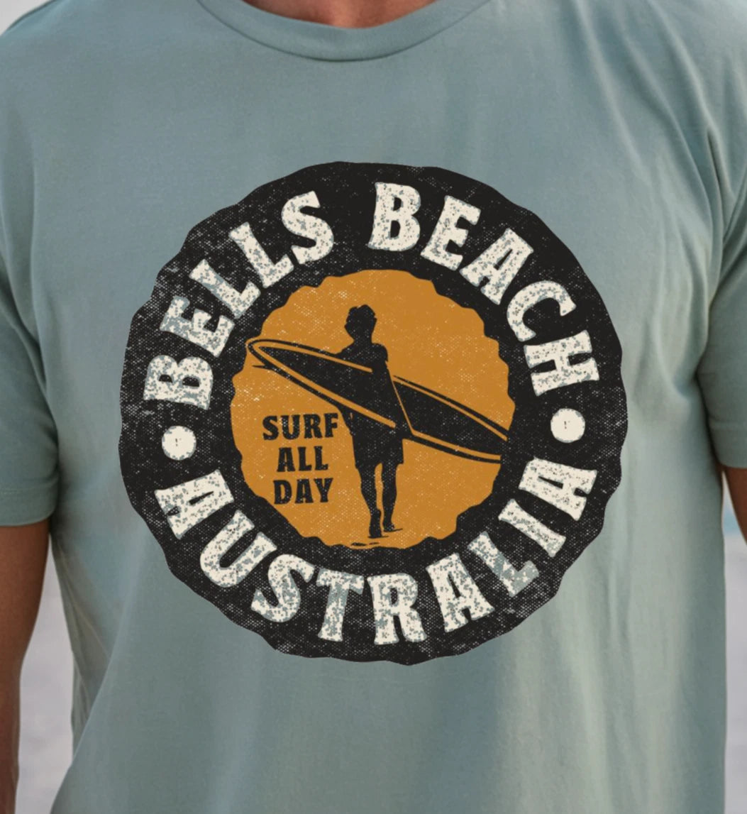 Bells Beach Australia Surfer Logo T-shirt | Surf Vibes Tee, Beachwear Shirt