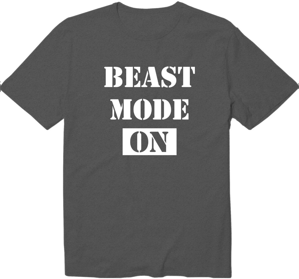 Beast Mode On Shirt Workout Fitness GYM Funny Cool Graphics Tee Novelty T-Shirt