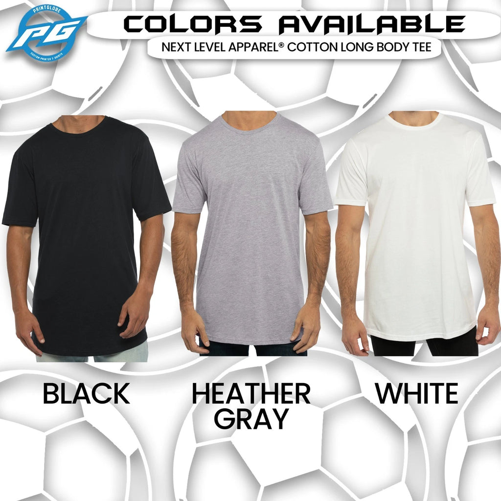 Next Level Apparel Cotton Long Body Tee Custom Printed Mens Tee For Him NL3602