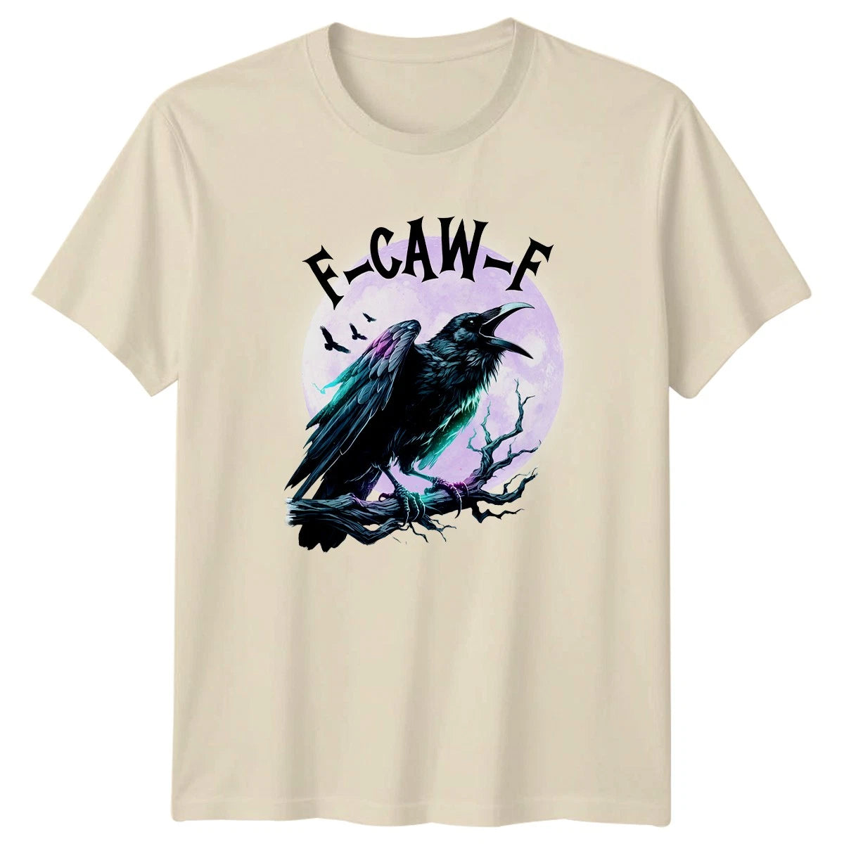 E-Caw-F Raven Birds Animals Mens T-Shirt Womens Tee Graphic Tee Dark Moon