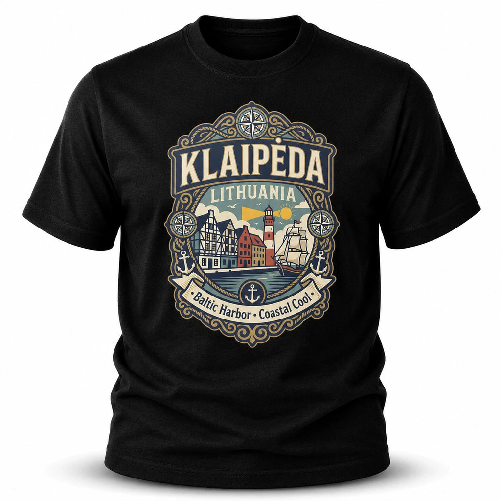 Klaipeda Lithuania Harbor Graphic T-Shirt Unisex Travel Tee