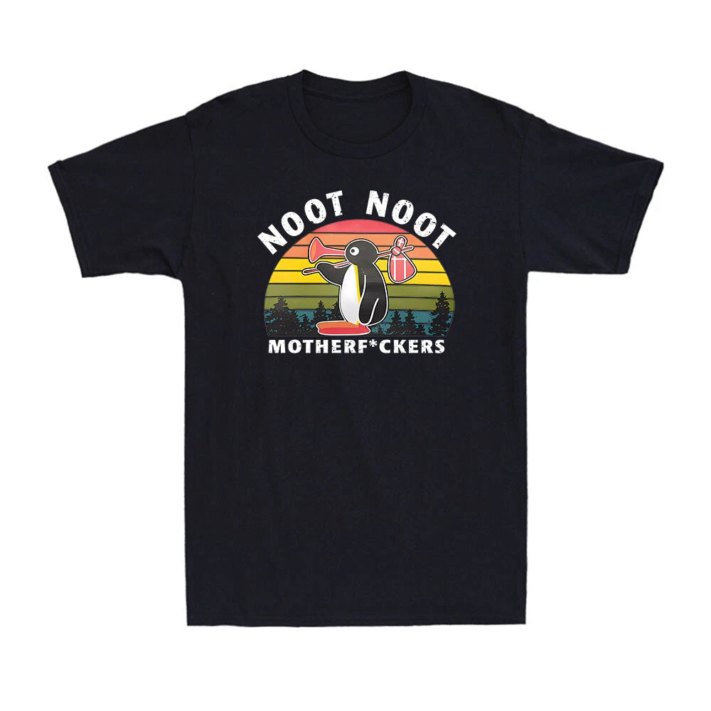 Pingu Noot Noot Motherf*ckers Offensive Rude Funny Joke Men's Cotton T-Shirt