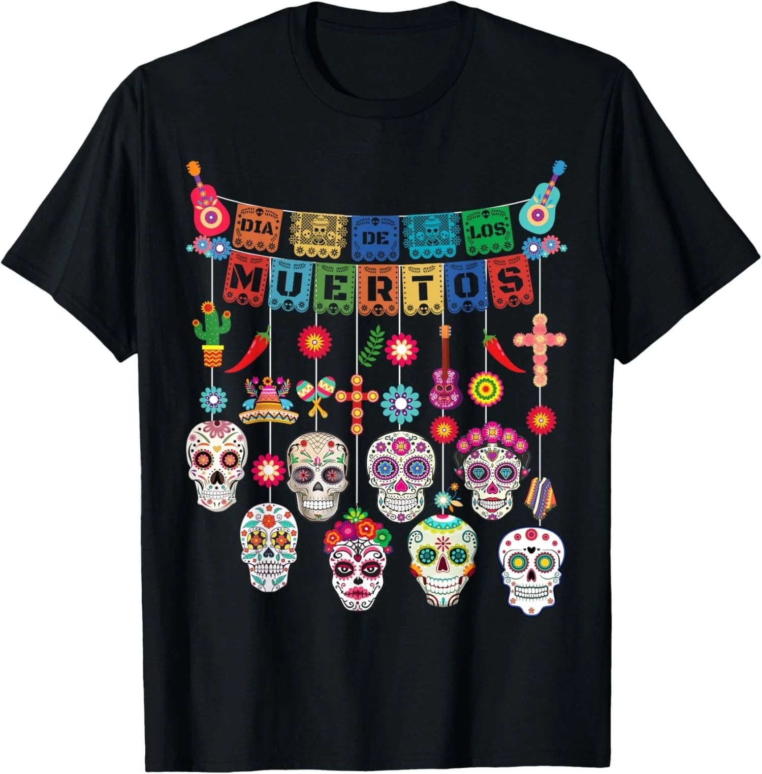 Dia De Los Muertos Day of the Dead Hanging Skulls Unisex T-Shirt