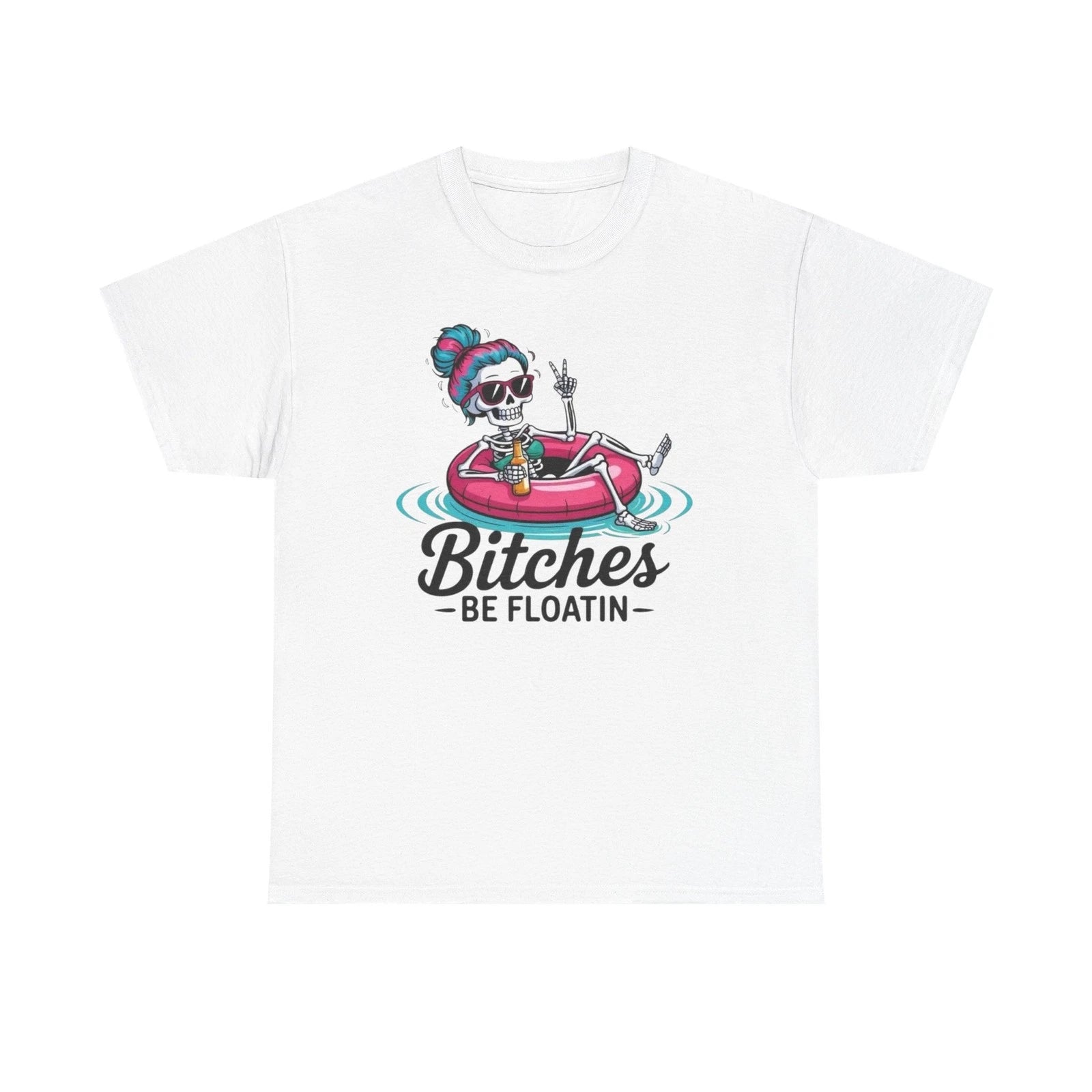 Girl Pool Day Funny Floating Graphic T Shirt Womens Heavy Cotton Tee