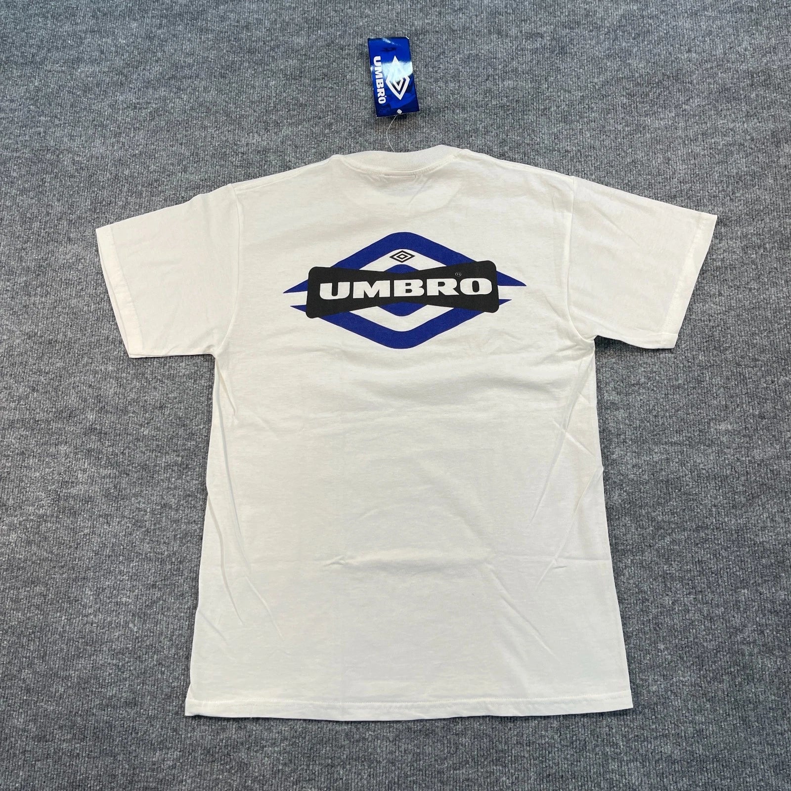 NWT Vintage 90s UMBRO Logo Sportswear Shirt Medium 19x28 White Deadstock