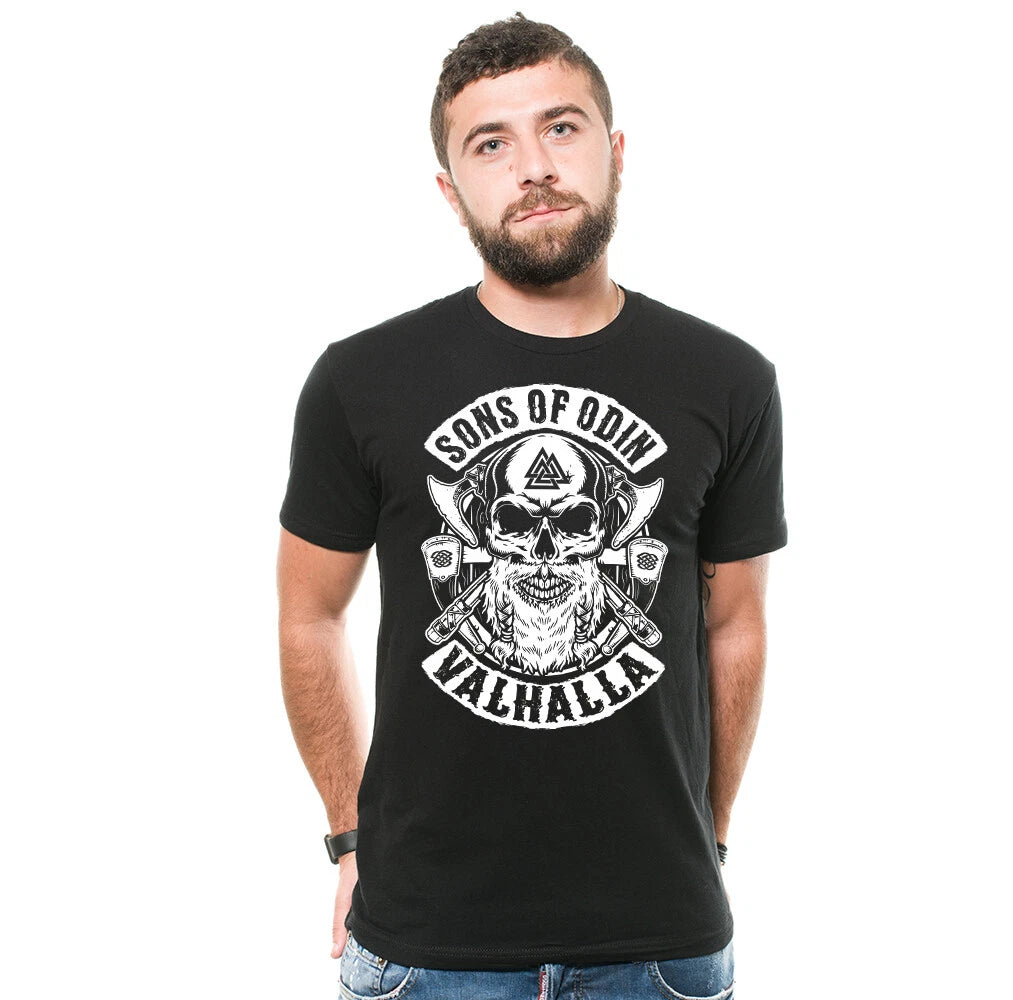 Sons of Odin Valhalla Viking Mens T-shirt Thor Odin The Vikings Tee Shirt