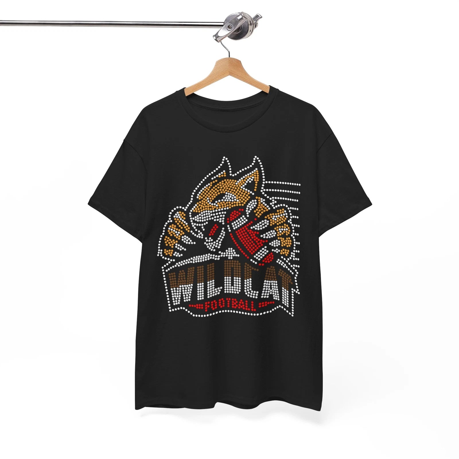 Football T-Shirt | American Football Fan Tee | Wildcat football Rhinestone