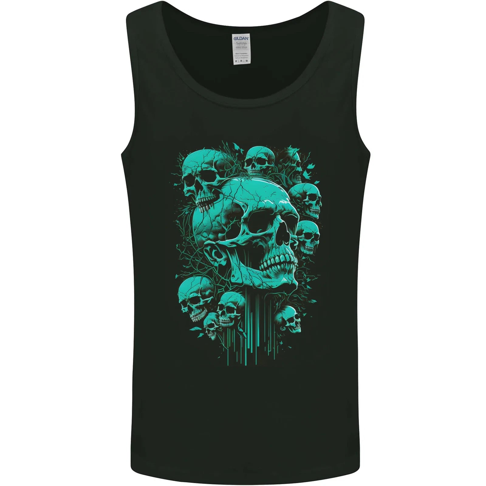 Skull Time Gothic Heavy Metal Rock Music Biker Mens Vest Tank Top