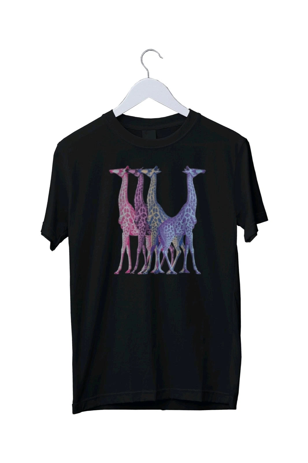 Colourful Giraffes Pop Art Graphic T-shirt | Trendy Streetwear Graphic All Sizes