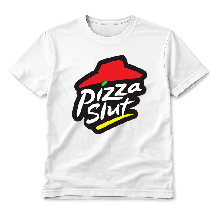 Pizza Slut Graphic T-Shirt Funny Unisex Tee Streetwear Pizza Lover Top Gift