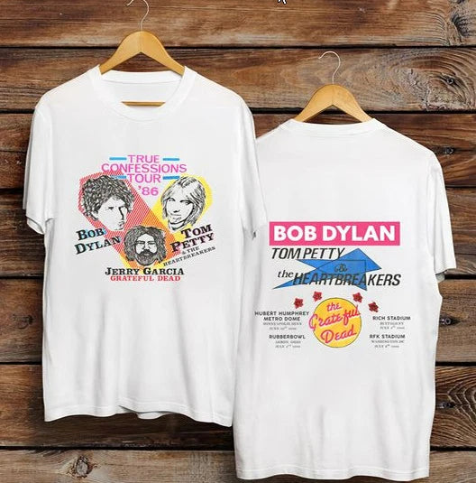 Vintage 1986 Confessions Tour Shirt Jerry Garcia Bob Dylan' Tom Petty' Shirt