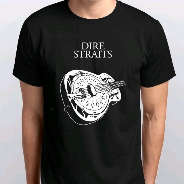 Rock Dire Straits Guitar Logo T-SHIRT S M L XL XXL 3 4 XL colours Black