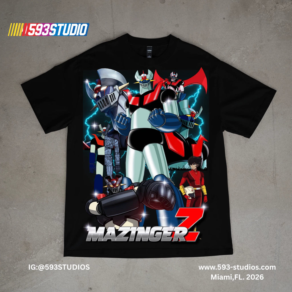 Mazinger Z Anime T-Shirt Retro Mecha Robot Graphic Tee Manga Fan Shirt